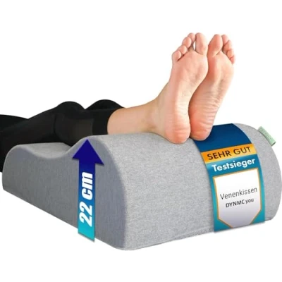 Afbeelding van Comfortabel Aderkussen Stabiel Beenkussen gemaakt van Stevig Foam met Extra Traagschuim Laag, Zachte OEKO TEX Hoes Perfect als Ergonomisch Wigkussen en Beensteun DYNMC YOU