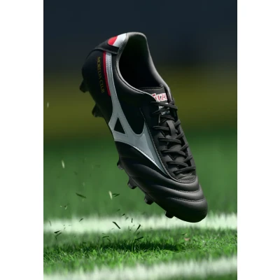 Afbeelding van Mizuno Morelia II CLUB Voetbalschoenen voor harde ondergrond, Heren, Maat: 43, Black/white/chinese red Schoenen