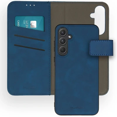 Afbeelding van iMoshion Hoesje Geschikt voor Samsung Galaxy A55 Met Pasjeshouder Uitneembare 2 in 1 Luxe Bookcase Blauw