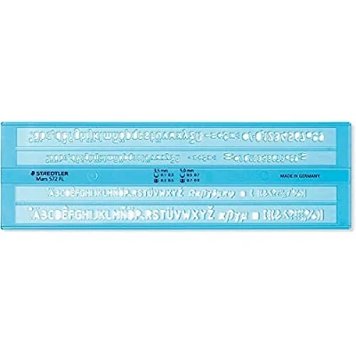 Afbeelding van Mars 572 S lettertracker, kunststof, blauw, transparant, hoogte van de letter 3,5 mm en 5