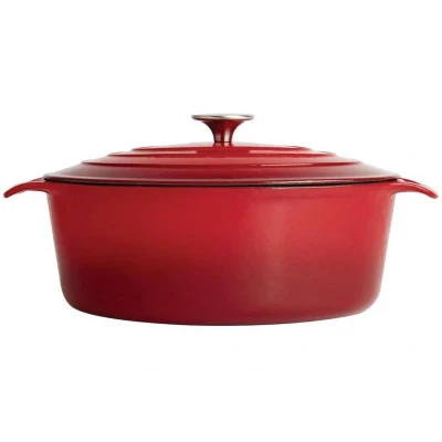 Afbeelding van Vogue ovale inductie braadpan rood 6L