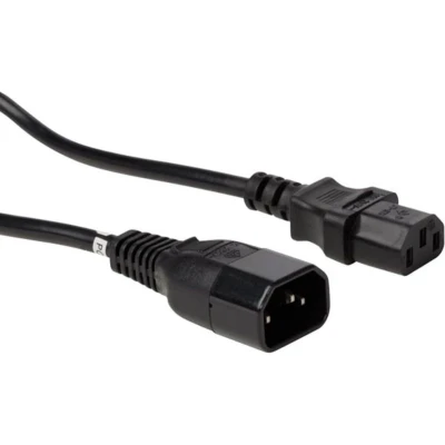 Afbeelding van Voedingskabel Zwart C14 + C13 L=1.8 M H05Vv F 3G1.00 mm