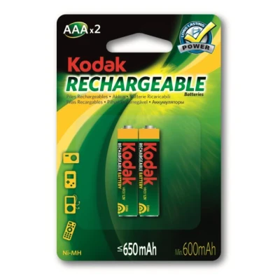 Image de KODAK Piles rechargeables Ni MH AAA / LR03 650 mAh pack de 2