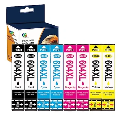 Afbeelding van OGOUGUAN 604XL inktcartridge compatibel met Epson 604 XL voor XP 2200 2205 3200 3205 4200 4205 WF 2910 2930 2935 2950 (2x zwart, 2x cyaan, magenta, geel)