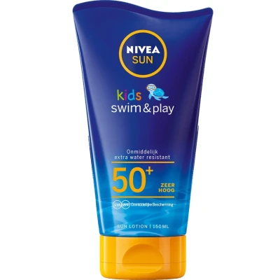 Afbeelding van 3x Nivea Sun Protect &amp; Hydrate Zonnecrème Kids Swim Play SPF 50+ 150 ml
