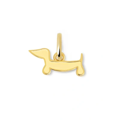 Afbeelding van SINGULARU Charm Mini Dog teckel Enamel Yellow van messing met 18K vergulde afwerking Hanger en gekleurd email motief Sieraden voor vrouwen, goudkleurig