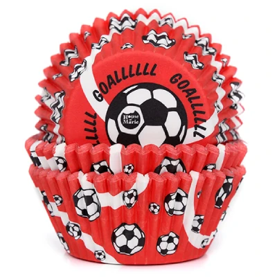 Afbeelding van Cupcake Cups HoM Voetbal 50x33mm. 50st.