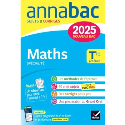 Afbeelding van ANNABAC 2025 MATHS TLE GENERALE (SPECIALITE)