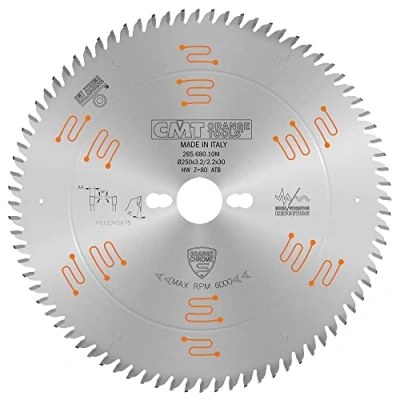Afbeelding van CMT Orange Tools 285.680.10M Hw cirkelzaag 250 x 3,2/2,2 30 z80 5 atb chroom