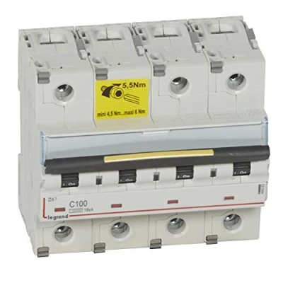 Afbeelding van Stroomonderbreker DX3 4P C 100A 400V 10000A/16kA 6 modules