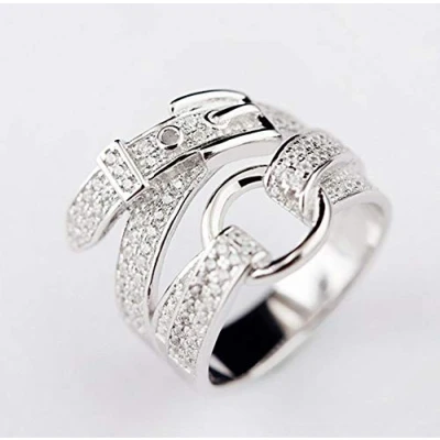 Afbeelding van Open ringen voor dames, vintage, verstelbaar, 925 sterling zilver, bruiloft, verloving, feest, man, paar