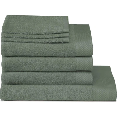 Afbeelding van Seahorse Pure 3 Washandjes &amp; Baddoeken 1 Douchelaken Laurel Set van 7