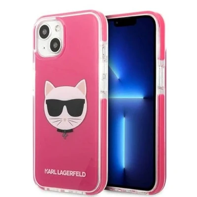 Afbeelding van Karl Lagerfeld KLHCP13STPECPI iPhone 13 mini 5.4 hardcase fuchsia/fuschia Choupette Head