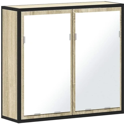 Afbeelding van VidaXL, Spiegelkasten, Badkamerspiegelkast Sonoma eik 65x20x60 cm op houtbasis (65 x 20 60 cm)