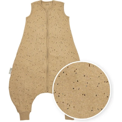 Afbeelding van Meyco baby Rib Mini Spot zomer slaapoverall jumper toffee melange 104cm 0.5 TOG