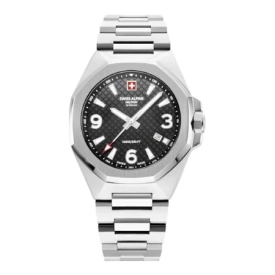 Afbeelding van Swiss Alpine Military 7005.1 Herenhorloge, analoog, kwarts, roestvrij staal, Staal/Staal/Zwart 1137sam, Armband