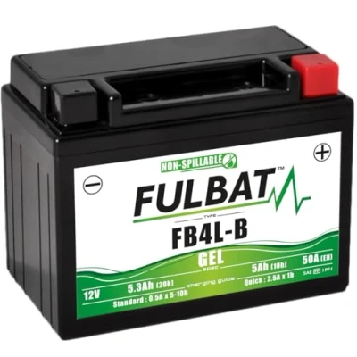 Afbeelding van FULBAT Batterij Moto GEL FB4L B / YB4L 12V 5,3Ah 50A