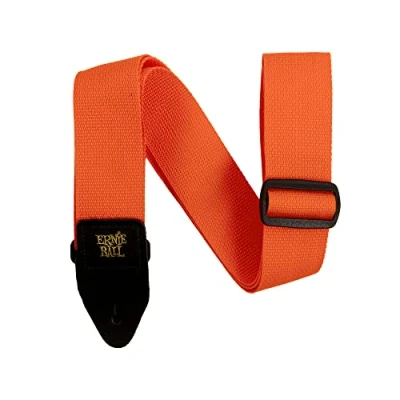 Image de Ernie Ball Sangle de guitare en polypro orange et noir