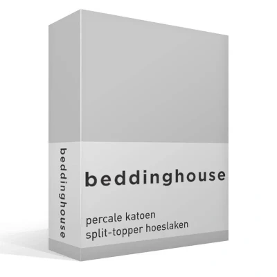 Afbeelding van Beddinghouse Percale Splittopper Hoeslaken Licht Grijs 180 x 200