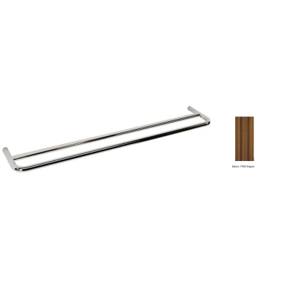 Afbeelding van Waterevolution flow dubbele handdoekhouder 60cm PVD Geborsteld Koper A112DCPE