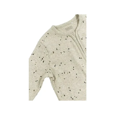 Afbeelding van Meyco baby Rib Mini Spot slaapzak met mouwen sand melange 70cm