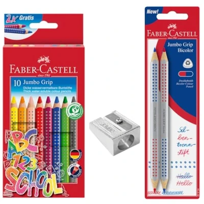Afbeelding van FABER CASTELL 205226 13 kleurpotloden voor de eerste schooldag, jumbo puntenslijper en lettergreeppotlood