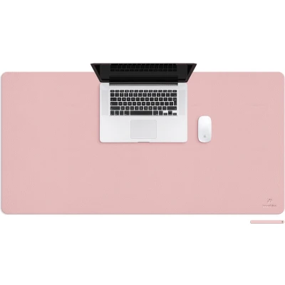 Afbeelding van iMoshion Bureau Onderlegger 120 x 60 cm Hoogwaardig kunstleer Accessoires Organizer Antislip Muismat XXL Inclusief draagriem Roze