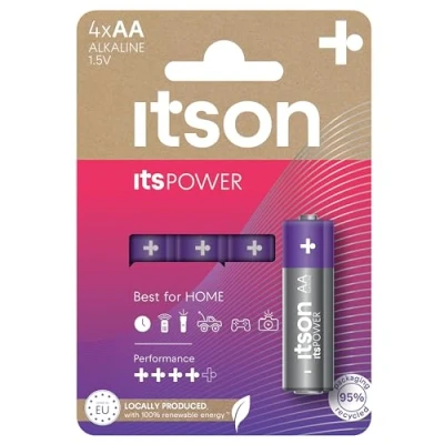 Afbeelding van ITSON, itsPOWER AA alkaline, pack of 4, LR6IPO/4CP