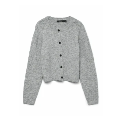 Afbeelding van Vero Moda Vmnovah Oneck Button NOOS Vest, Dames, Maat: XS, Medium grey melange