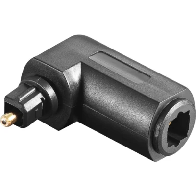 Afbeelding van Haakse Optische Toslink Adapter (v) (m) 360 Draaibaar Verguld Zwart