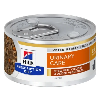 Afbeelding van Hill&#039;s Prescription Diet C/D Multicare Urinary Care Stoofpotje Blik Kattenvoer Kip Groente 82 g