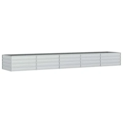 Afbeelding van VidaXL Plantenbak voor de tuin, 400 x 80 45 cm, gegalvaniseerd staal, zilverkleurig