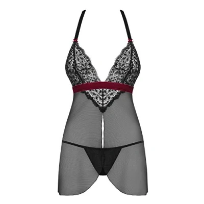 Afbeelding van Obsessive Rossita Babydoll Met Sexy String Zwart
