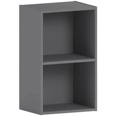 Image de Vida Designs Oxford Bibliothèque cubique à 2 étages en bois gris