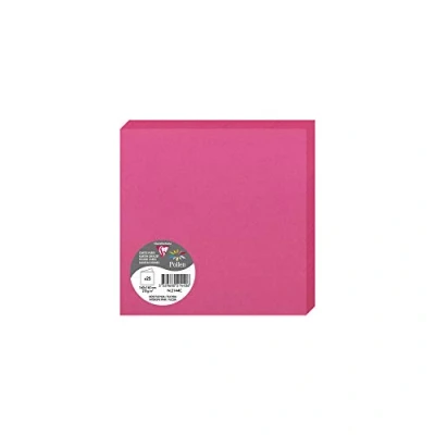 Afbeelding van Clairefontaine 2144 C pakket met 25 dubbele kaarten vierkant, 16 x cm 210 g/m² kleur: roze, fuchsia, uitnodigingskaarten voor evenementen en conferentie, pollen serie, glad premium papier