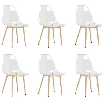 Image de vidaXL Chaises à manger lot de 6 Transparent PET3082351