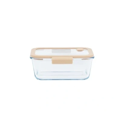 Afbeelding van Pebbly Vershouddoos met Glazen Vacuüm Deksel 1,9 liter Borosilicaatglas Transparant