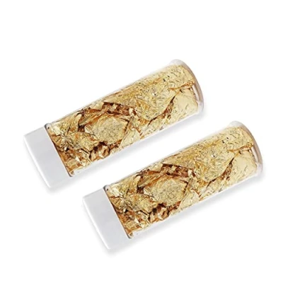 Afbeelding van Set van 2 eetbare flessen goudfolie voor taartdecoratie, dessert, levensmiddelen, koffie, keuken