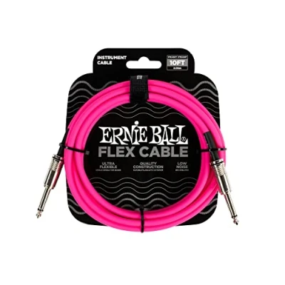 Image de Ernie Ball Flex Câble pour instruments droit/droit, 3 m, rose