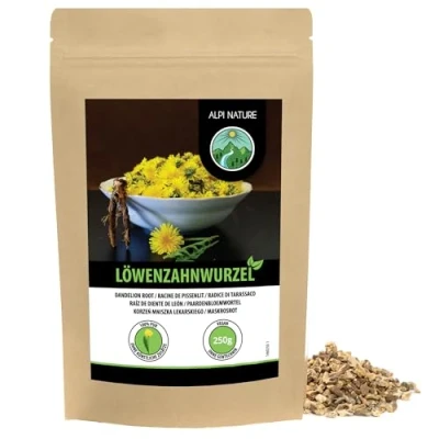 Image de Alpi Nature Racine de Pissenlit 250g, Séchée et Coupée pour Tisane, Thé en Vrac