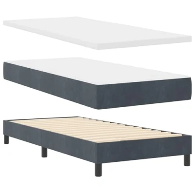 Afbeelding van vidaXL Boxspringbed met Matras Donkergrijs 90x190 cm Fluweel