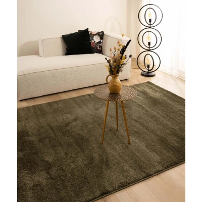 Afbeelding van Velours Vloerkleed Flair Olijfgroen 120x170 Cm