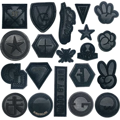 Afbeelding van Woohome 20 stuks borduurpatches om op te strijken, zwarte badge patches stickers voor T shirt, jeans, kleding, hoeden