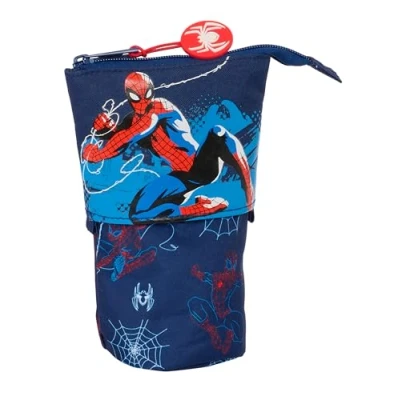 Afbeelding van Potloodetui Spider Man Neon Marineblauw 8 x 19 6 cm