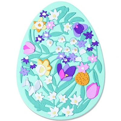 Afbeelding van Sizzix Thinlits Die Set 15PK Intricate Floral Easter Egg 665818 Jenna Rushforth (01 22)