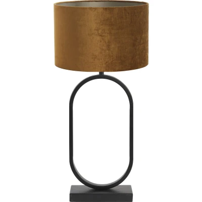 Afbeelding van Light &amp; Living Tafellamp Jamiri/Gemstone Zwart/Goud Ø30x67cm