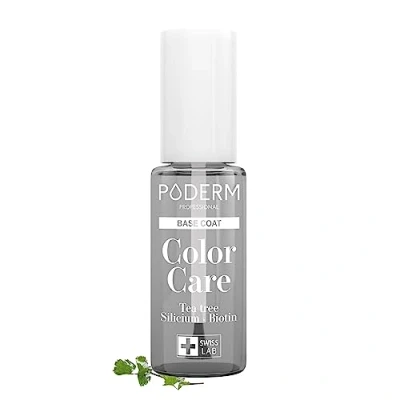 Afbeelding van BASE COAT Protector verrijkt met TEA TREE zorgt voor een lange kleurechtheid preventie en behandeling van geel/beschadigde nagels natuurlijke veganistische ingrediënten Swiss Lab