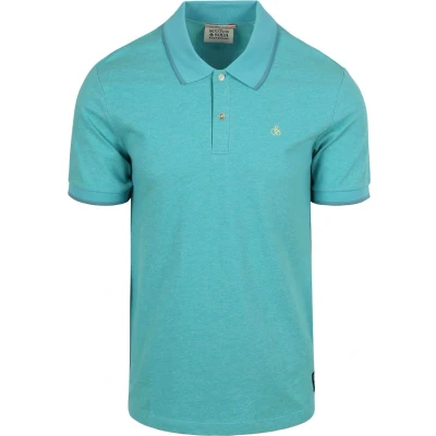 Afbeelding van Scotch And Soda Melange Polo Turqoise Maat S Heren