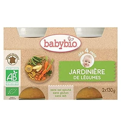 Afbeelding van Babybio Biologische Gemengde Groenten 4 Maanden en Ouder 2 x 130 g Potten