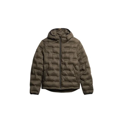 Afbeelding van Superdry Hooded Quilted Winterjas, Heren, Maat: Medium, After dark brown